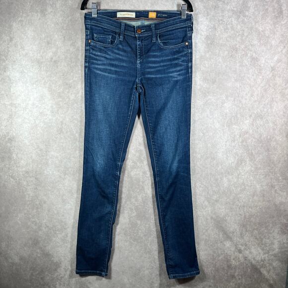 Anthropologie Pilcro Serif Jeans Womens 29 Blue Denim Dark Wash Skinny Ankle - Picture 1 of 10